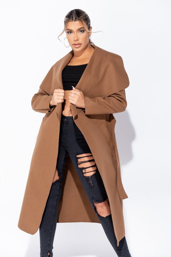 London Belted Waterfall Coat